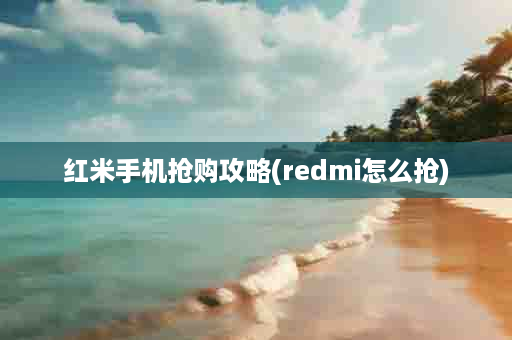 红米手机抢购攻略(redmi怎么抢)