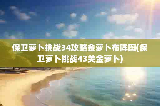 保卫萝卜挑战34攻略金萝卜布阵图(保卫萝卜挑战43关金萝卜)