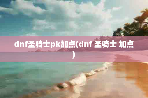 dnf圣骑士pk加点(dnf 圣骑士 加点)