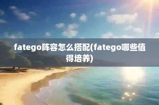 fatego阵容怎么搭配(fatego哪些值得培养)